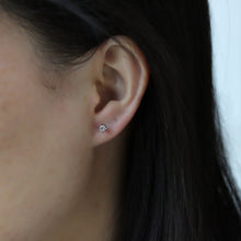 画像をギャラリービューアに読み込む, ESJ01 STAINLESS STEEL EAR STUDS CZ AAB CO..