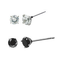 画像をギャラリービューアに読み込む, ESJ04 STAINLESS STEEL EAR STUDS CZ AAB CO..