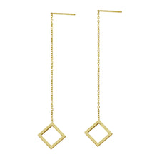 画像をギャラリービューアに読み込む, ESS644 STAINLESS STEEL EARRING WITH SQUARE AAB CO..