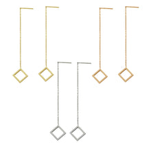 画像をギャラリービューアに読み込む, ESS644 STAINLESS STEEL EARRING WITH SQUARE AAB CO..