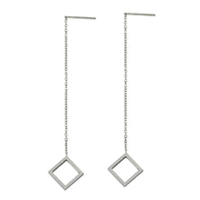 画像をギャラリービューアに読み込む, ESS644 STAINLESS STEEL EARRING WITH SQUARE AAB CO..