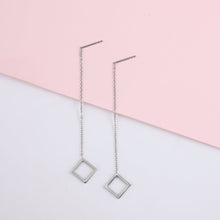 画像をギャラリービューアに読み込む, ESS644 STAINLESS STEEL EARRING WITH SQUARE AAB CO..