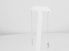 画像をギャラリービューアに読み込む, ESS644 STAINLESS STEEL EARRING WITH SQUARE AAB CO..