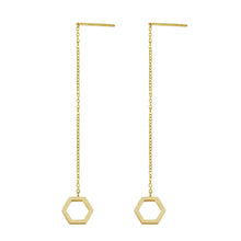 画像をギャラリービューアに読み込む, ESS645 STAINLESS STEEL EARRING WITH HEXAGON AAB CO..