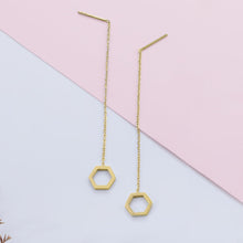 画像をギャラリービューアに読み込む, ESS645 STAINLESS STEEL EARRING WITH HEXAGON AAB CO..
