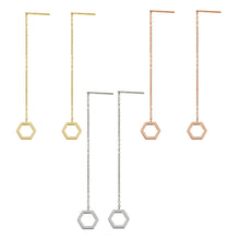 画像をギャラリービューアに読み込む, ESS645 STAINLESS STEEL EARRING WITH HEXAGON AAB CO..