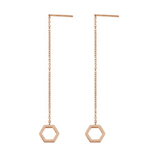 画像をギャラリービューアに読み込む, ESS645 STAINLESS STEEL EARRING WITH HEXAGON AAB CO..