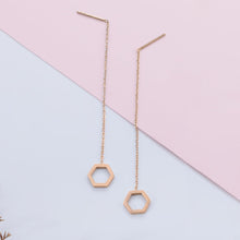 画像をギャラリービューアに読み込む, ESS645 STAINLESS STEEL EARRING WITH HEXAGON AAB CO..