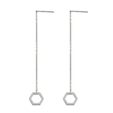 画像をギャラリービューアに読み込む, ESS645 STAINLESS STEEL EARRING WITH HEXAGON AAB CO..