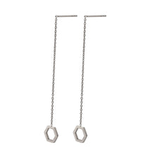 画像をギャラリービューアに読み込む, ESS645 STAINLESS STEEL EARRING WITH HEXAGON AAB CO..