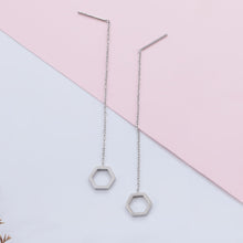 画像をギャラリービューアに読み込む, ESS645 STAINLESS STEEL EARRING WITH HEXAGON AAB CO..