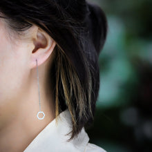 画像をギャラリービューアに読み込む, ESS645 STAINLESS STEEL EARRING WITH HEXAGON AAB CO..