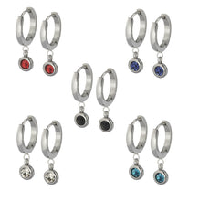 画像をギャラリービューアに読み込む, ESS651 STAINLESS STEEL EARRING WITH FOIL STONE AAB CO..