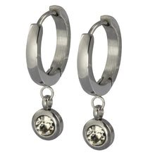 画像をギャラリービューアに読み込む, ESS651 STAINLESS STEEL EARRING WITH FOIL STONE AAB CO..