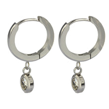 画像をギャラリービューアに読み込む, ESS651 STAINLESS STEEL EARRING WITH FOIL STONE AAB CO..