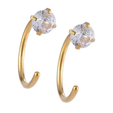 画像をギャラリービューアに読み込む, ESS701 STAINLESS STEEL EARRING WITH CZ AAB CO..