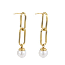 画像をギャラリービューアに読み込む, ESS718 STAINLESS STEEL EARRING WITH SHELL PEARL AAB CO..