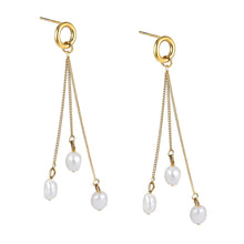 画像をギャラリービューアに読み込む, ESS719 STAINLESS STEEL EARRING WITH PEARL AAB CO..