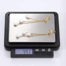 画像をギャラリービューアに読み込む, ESS719 STAINLESS STEEL EARRING WITH PEARL AAB CO..