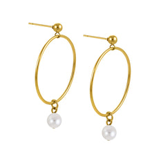 画像をギャラリービューアに読み込む, ESS720 STAINLESS STEEL EARRING WITH PEARL AAB CO..