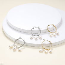 画像をギャラリービューアに読み込む, ESS722 STAINLESS STEEL EARRING WITH PEARL AAB CO..