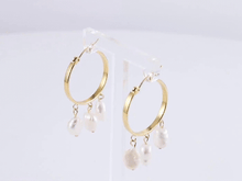 画像をギャラリービューアに読み込む, ESS722 STAINLESS STEEL EARRING WITH PEARL AAB CO..