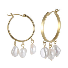 画像をギャラリービューアに読み込む, ESS722 STAINLESS STEEL EARRING WITH PEARL AAB CO..