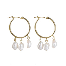 画像をギャラリービューアに読み込む, ESS722 STAINLESS STEEL EARRING WITH PEARL AAB CO..