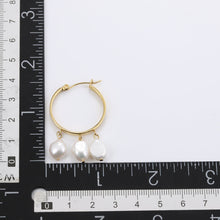 画像をギャラリービューアに読み込む, ESS722 STAINLESS STEEL EARRING WITH PEARL AAB CO..