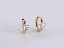 画像をギャラリービューアに読み込む, stainless steel earring, star CZ earring, lady jewelry