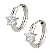 画像をギャラリービューアに読み込む, stainless steel earring, star CZ earring, lady jewelry