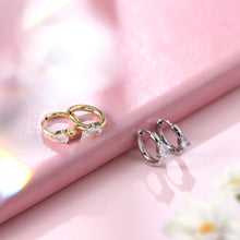 画像をギャラリービューアに読み込む, stainless steel earring, pear CZ earring, lady earring, hoop earring