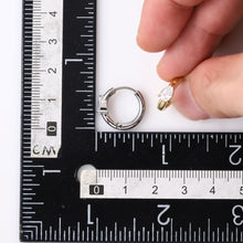 画像をギャラリービューアに読み込む, stainless steel earring, pear CZ earring, lady earring, hoop earring