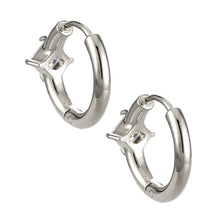 画像をギャラリービューアに読み込む, stainless steel earring, CZ earring, Hoop earring, lady earring