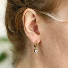 画像をギャラリービューアに読み込む, stainless steel jewelry, heart earring, lady jewelry, CZ earring