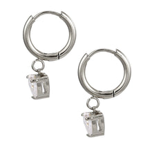 画像をギャラリービューアに読み込む, stainless steel jewelry, heart earring, lady jewelry, CZ earring