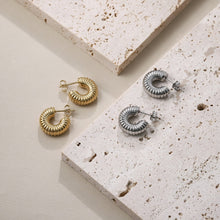 画像をギャラリービューアに読み込む, ESS783 Stainless Steel Hollow Earring AAB CO..