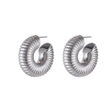 画像をギャラリービューアに読み込む, ESS783 Stainless Steel Hollow Earring AAB CO..