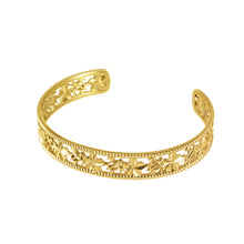 画像をギャラリービューアに読み込む, プルメリア&ホヌ透かしバングル 【GBSG224】