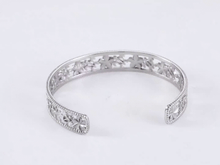 画像をギャラリービューアに読み込む, プルメリア&ホヌ透かしバングル 【GBSG224】