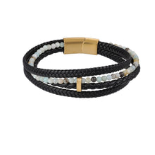 画像をギャラリービューアに読み込む, MBSS125 Faux Leather Bracelet with Stone AAB CO..
