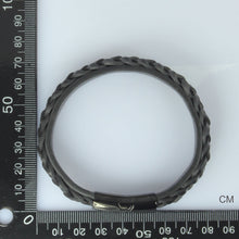 画像をギャラリービューアに読み込む, MBSS23 LEATHER BRACELET WITH STAINLESS STEEL CLOSURE AAB CO..