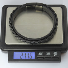 画像をギャラリービューアに読み込む, MBSS23 LEATHER BRACELET WITH STAINLESS STEEL CLOSURE AAB CO..