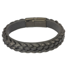 画像をギャラリービューアに読み込む, MBSS23 LEATHER BRACELET WITH STAINLESS STEEL CLOSURE AAB CO..