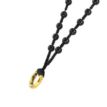画像をギャラリービューアに読み込む, MNSS11 BEAD NECKLACE WITH STAINLESS STEEL RING AAB CO..
