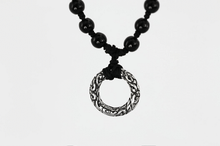 画像をギャラリービューアに読み込む, MNSS12 BEAD NECKLACE WITH STAINLESS STEEL RING AAB CO..