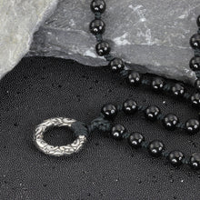画像をギャラリービューアに読み込む, MNSS12 BEAD NECKLACE WITH STAINLESS STEEL RING AAB CO..