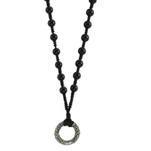 画像をギャラリービューアに読み込む, MNSS12 BEAD NECKLACE WITH STAINLESS STEEL RING AAB CO..