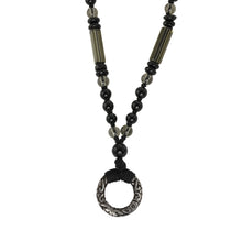 画像をギャラリービューアに読み込む, MNSS13 BEAD NECKLACE WITH STAINLESS STEEL RING AAB CO..
