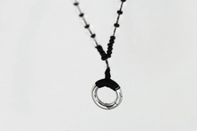 画像をギャラリービューアに読み込む, MNSS14 BEAD NECKLACE WITH STAINLESS STEEL RING AAB CO..